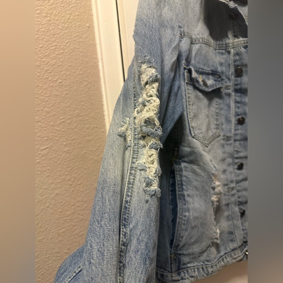 Posh XL Distressed Denim Jacket - Picture 4 of 12